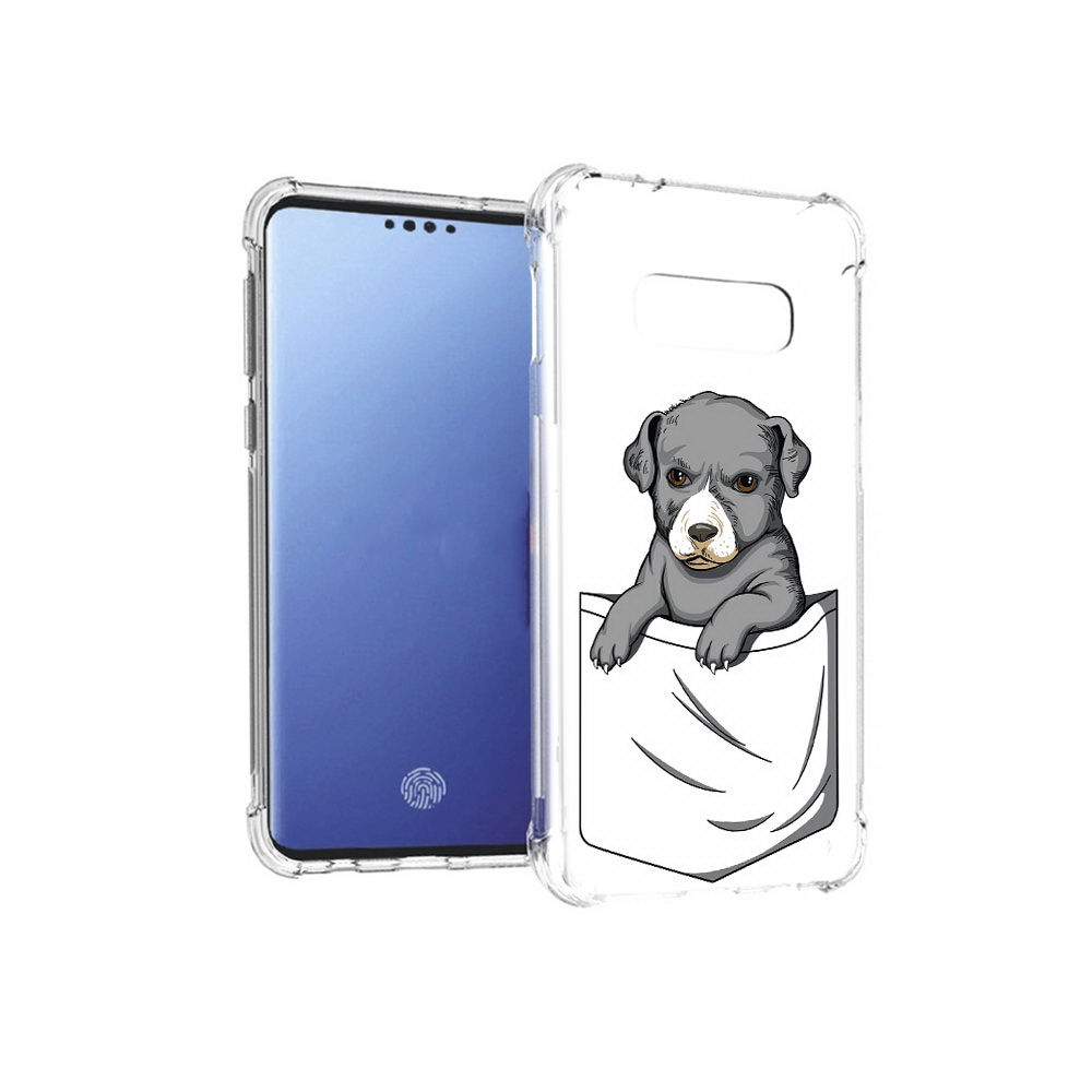 

Чехол MyPads Tocco для Samsung Galaxy S10E собачка в кармане (PT145748.492.611), Прозрачный, Tocco