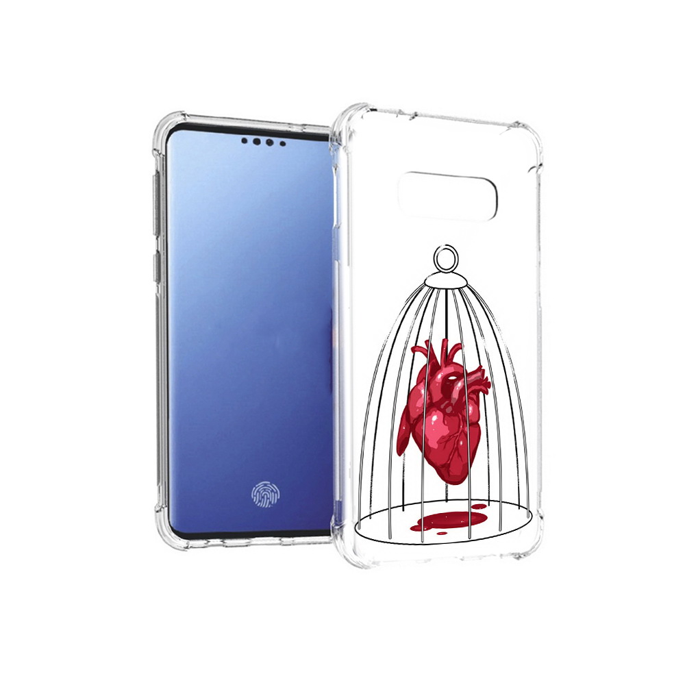 

Чехол MyPads Tocco для Samsung Galaxy S10E сердце в клетке (PT145748.492.597), Прозрачный, Tocco