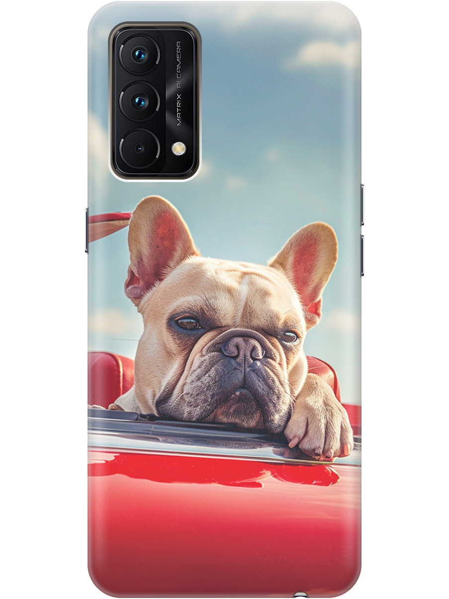 

Силиконовый чехол на Realme GT Master Edition с принтом "Бульдог в кабриолете", Прозрачный;бежевый;голубой;красный, 740190212