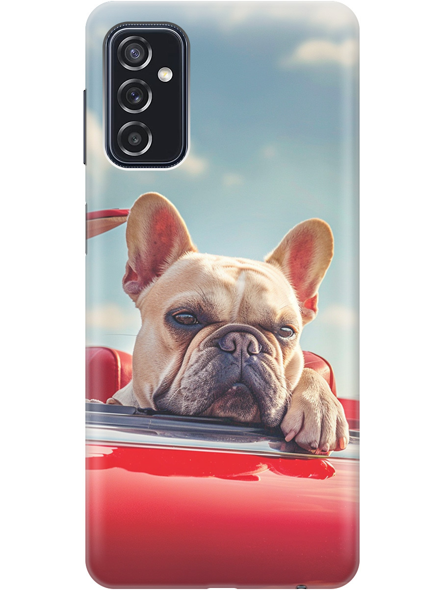 

Силиконовый чехол на Samsung Galaxy M52 5G с принтом "Бульдог в кабриолете", Прозрачный;бежевый;голубой;красный, 734082112