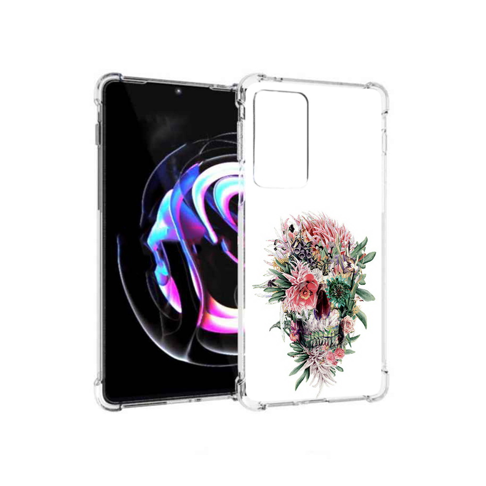 Чехол MyPads Tocco для Motorola Moto Edge 20 Pro череп из цветов (PT227063.364.677)