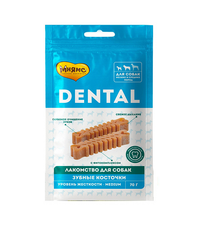 Лакомство для собак Мнямс DENTAL Зубные косточки, 70г