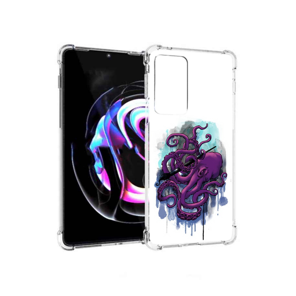 

Чехол MyPads Tocco для Motorola Moto Edge 20 Pro фиолетовый осьминог (PT227063.364.658), Прозрачный, Tocco