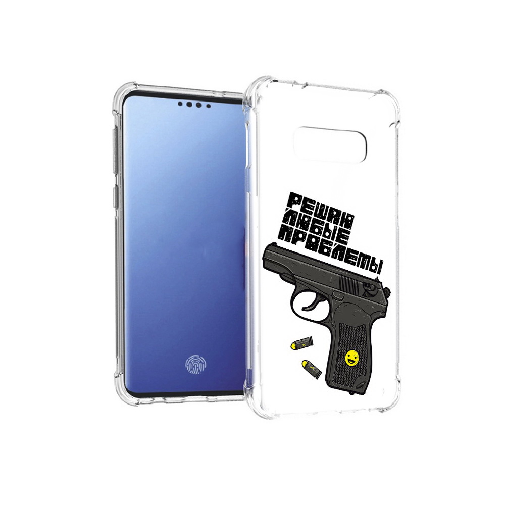 

Чехол MyPads Tocco для Samsung Galaxy S10E пистолет против проблем (PT145748.492.542), Прозрачный, Tocco