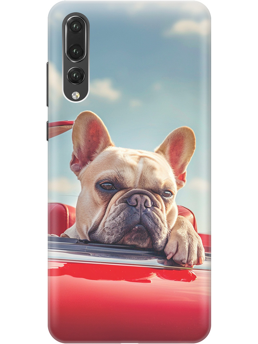 

Силиконовый чехол на Huawei P20 Pro с принтом "Бульдог в кабриолете", Прозрачный;бежевый;голубой;красный, 717872312