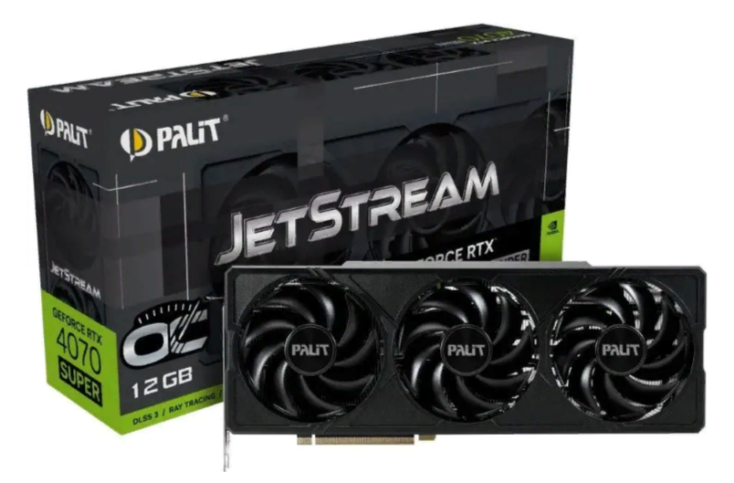 Видеокарта Palit RTX4070 SUPER JETSTREAM OC 12Gb GeForce RTX 4070 SUPER JETSTREAM OC черный