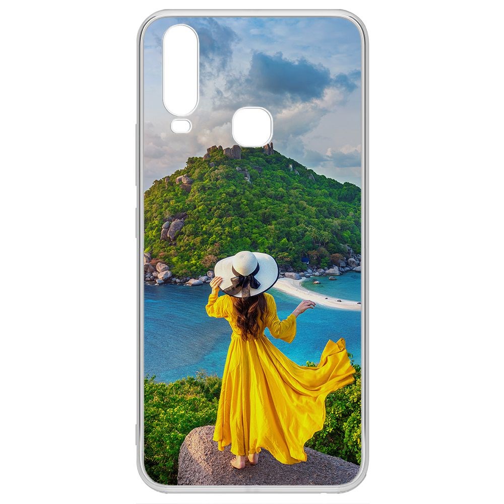 

Чехол-накладка Krutoff Clear Case Платье летнее женское для Vivo Y12, Прозрачный