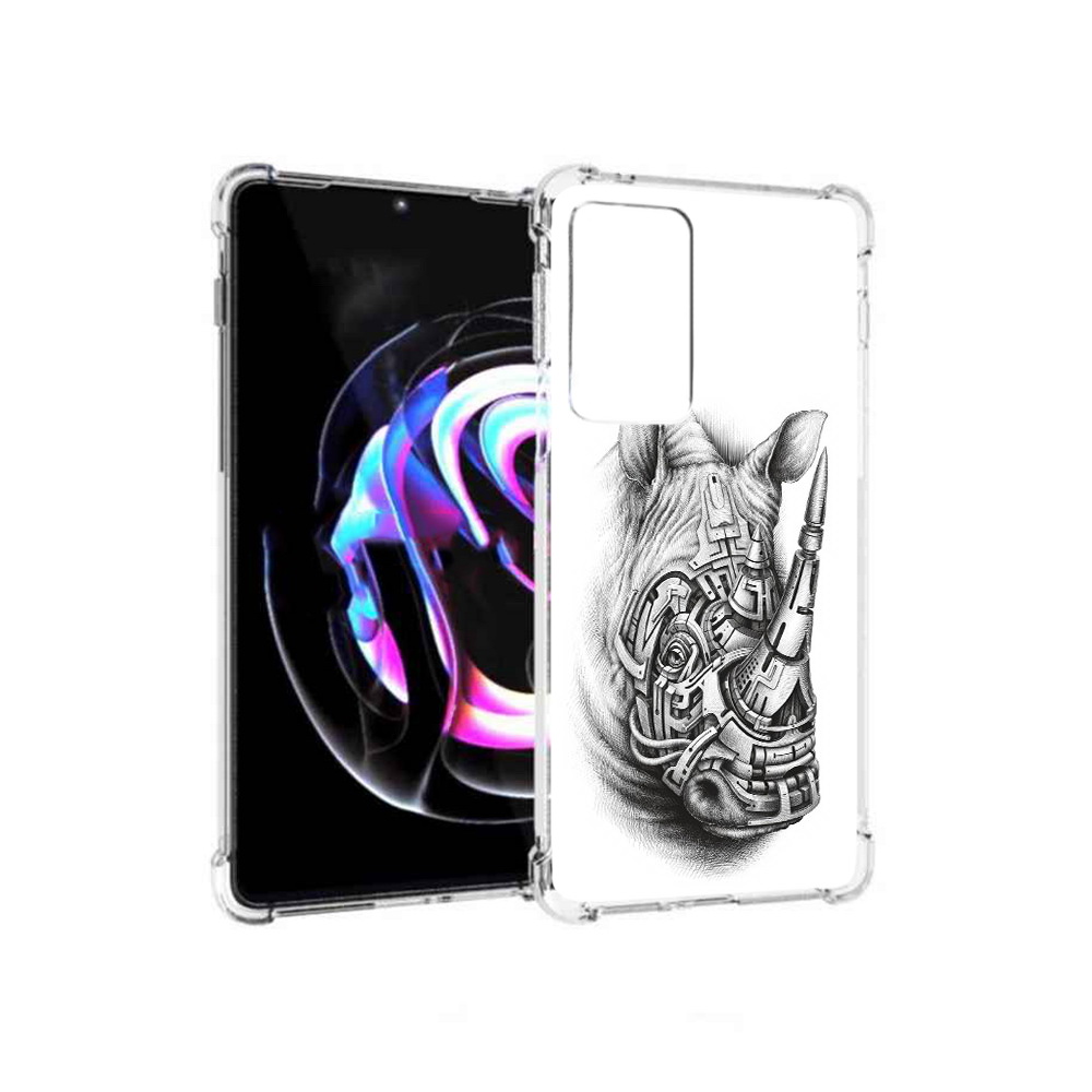

Чехол MyPads Tocco для Motorola Moto Edge 20 Pro стальной носорог (PT227063.364.620), Прозрачный, Tocco