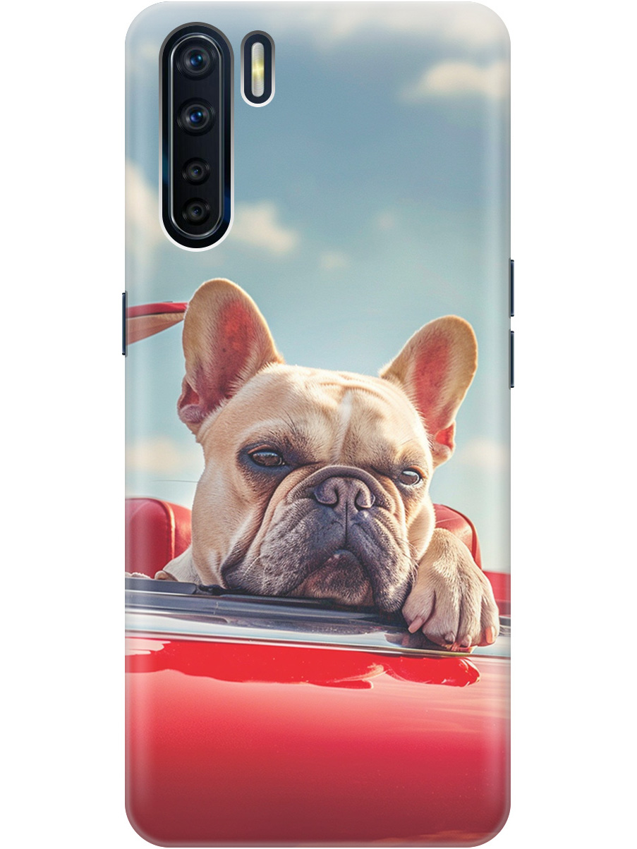 

Силиконовый чехол на OPPO A91 / Reno3 с принтом "Бульдог в кабриолете", Прозрачный;бежевый;голубой;красный, 726148812