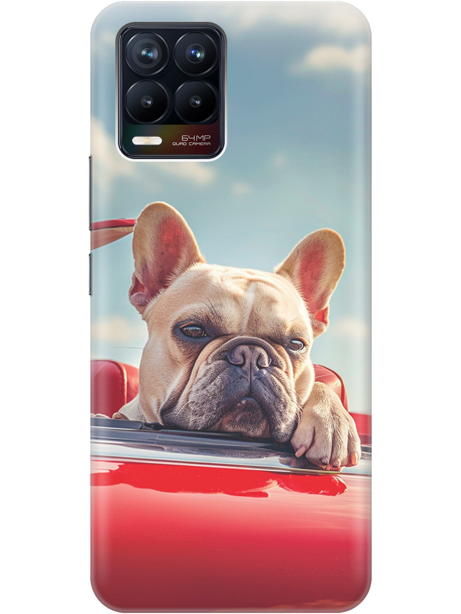 

Силиконовый чехол на Realme 8 / 8 Pro с принтом "Бульдог в кабриолете", Прозрачный;бежевый;голубой;красный, 732494012