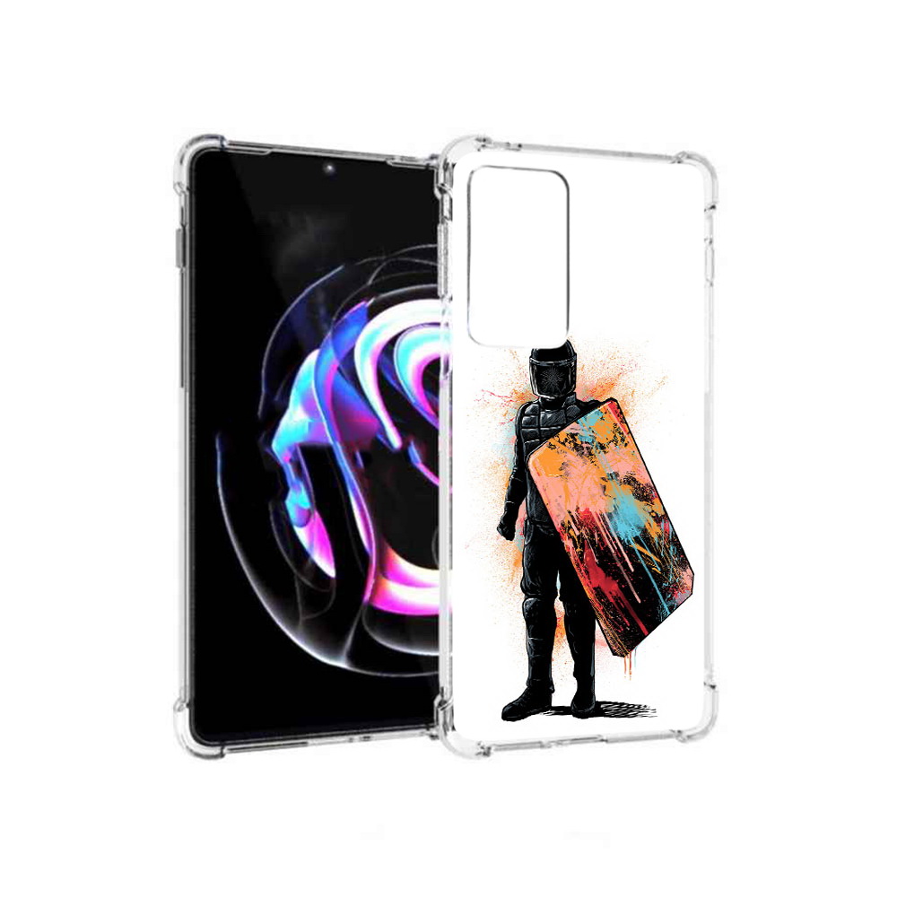 

Чехол MyPads Tocco для Motorola Moto Edge 20 Pro солдат с красочным щитом, Прозрачный, Tocco