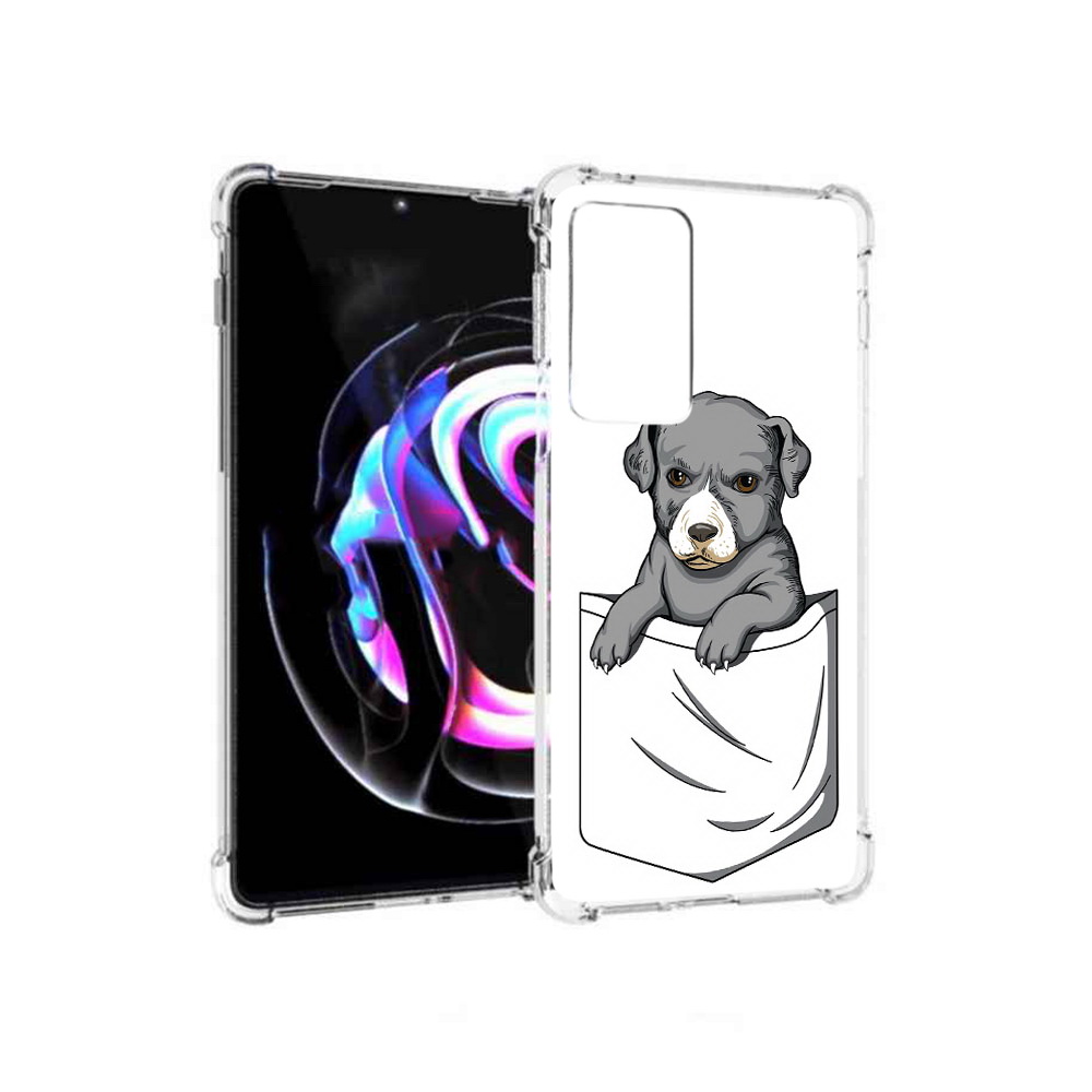 

Чехол MyPads Tocco для Motorola Moto Edge 20 Pro собачка в кармане (PT227063.364.611), Прозрачный, Tocco