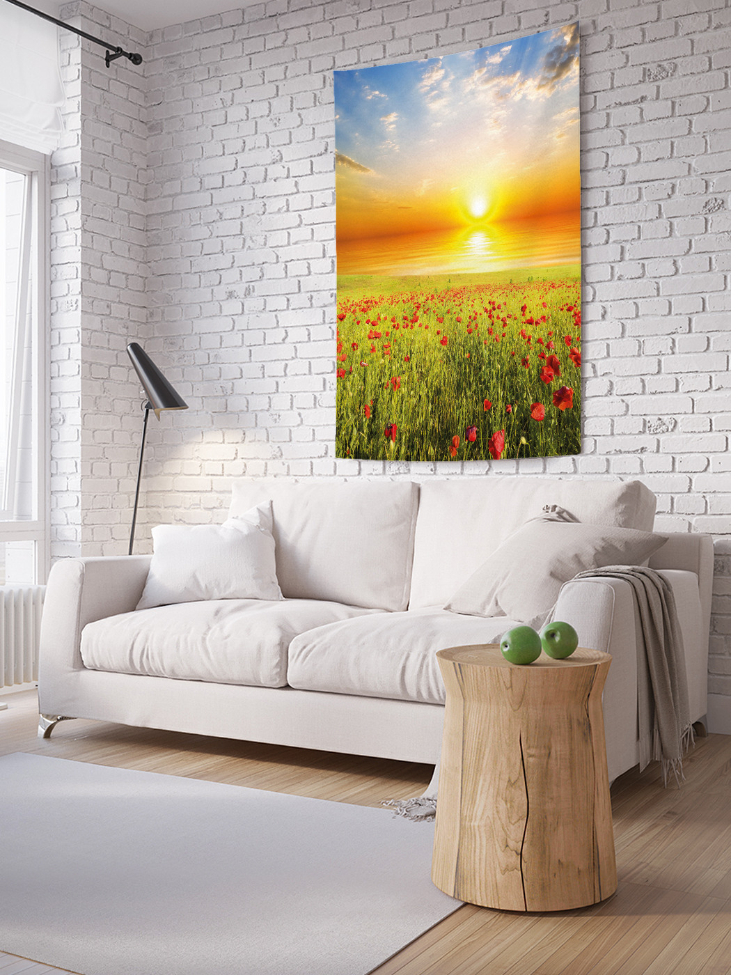 

Вертикальное фотопанно на стену JoyArty Маковое поле в закате 150x200 см, Маковое поле в закате