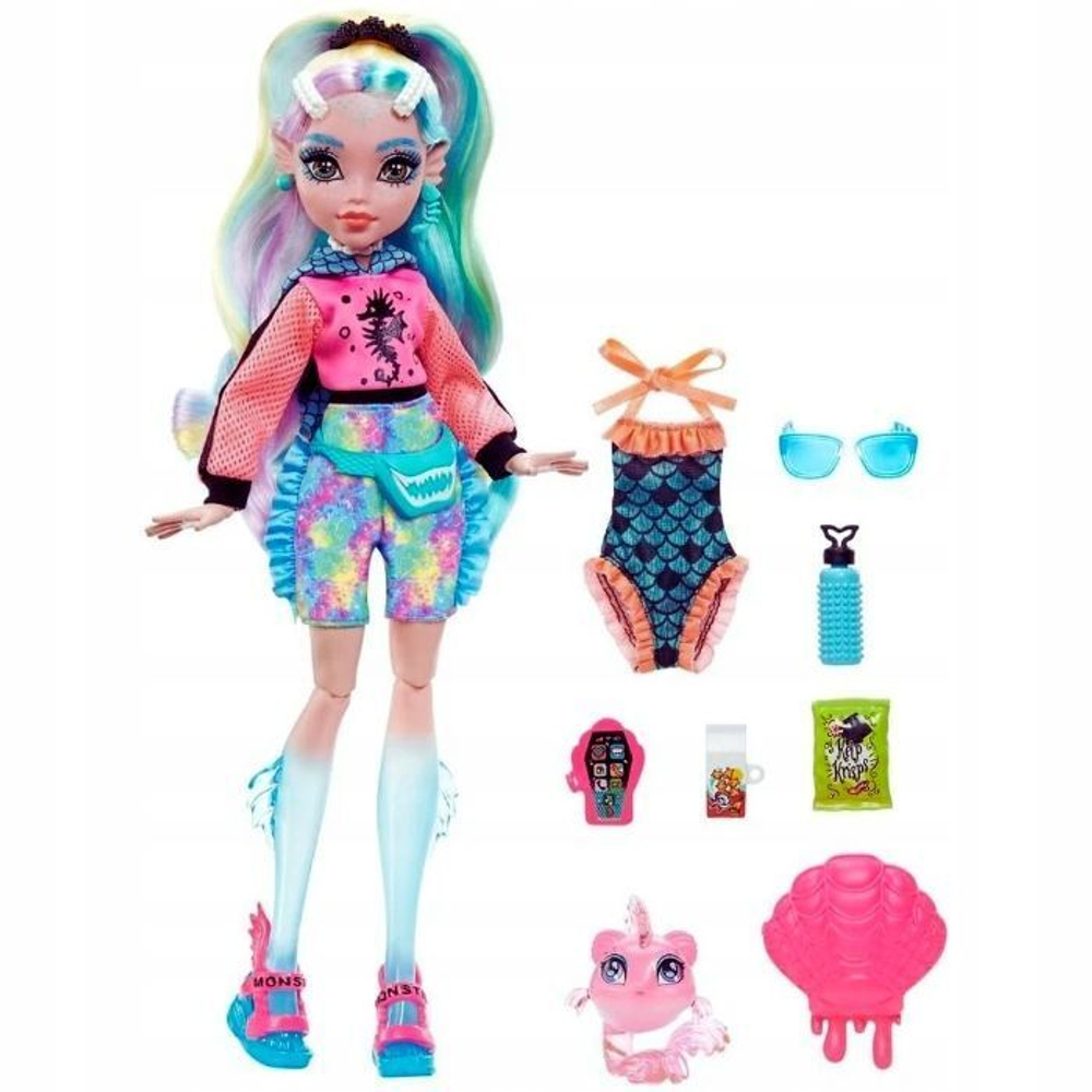 Кукла Monster High Lagoona Blue Лагуна Блю, кукла с питомцем кукла monster high neon frights drakulaura hnf78