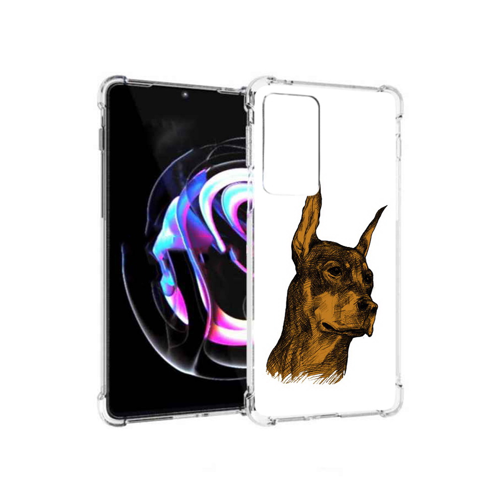 

Чехол MyPads Tocco для Motorola Moto Edge 20 Pro скетч доберман (PT227063.364.605), Прозрачный, Tocco