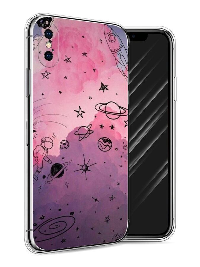 

Чехол Awog на Apple iPhone X (10) / Айфон X (10) "Радуга планет 3", Разноцветный, 11050-4