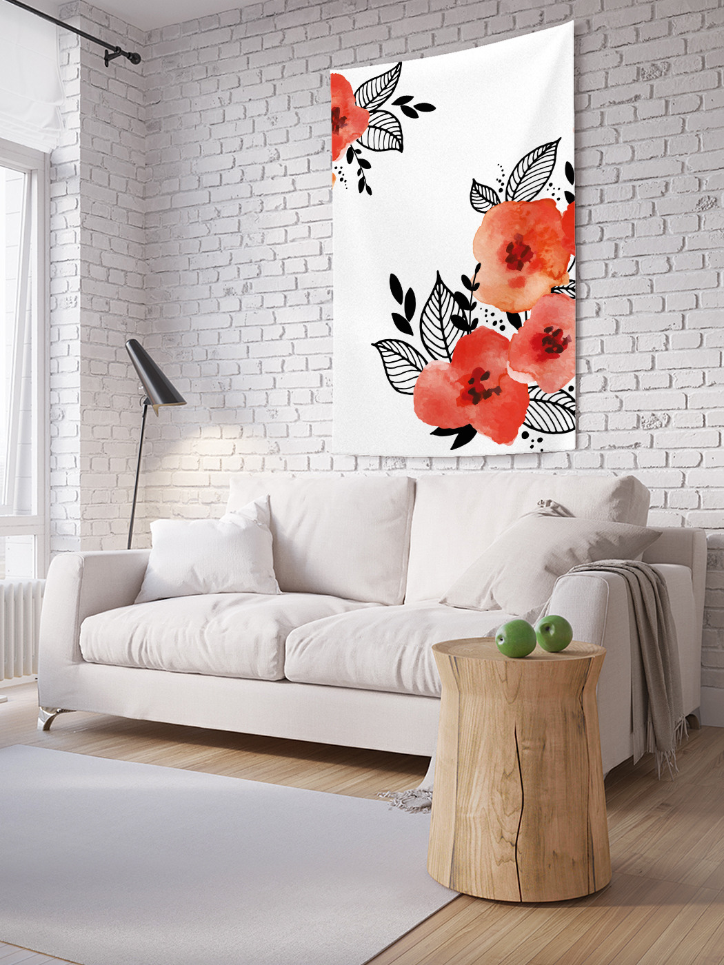 

Вертикальное фотопанно на стену JoyArty Акварельные уголки маков 150x200 см, Акварельные уголки маков