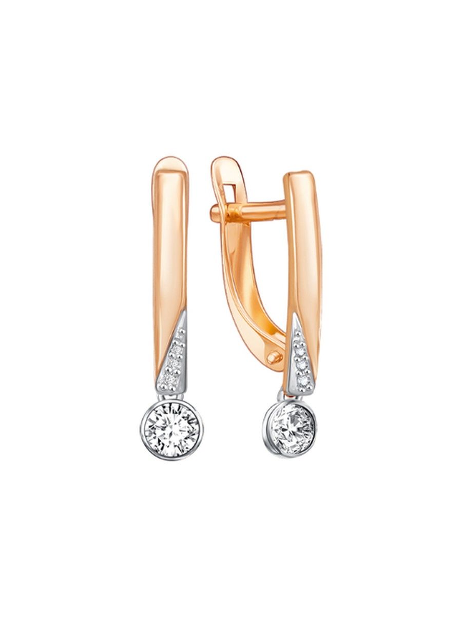

Серьги из золота TEO MAORI 702-8605, циркон, 702-8605
