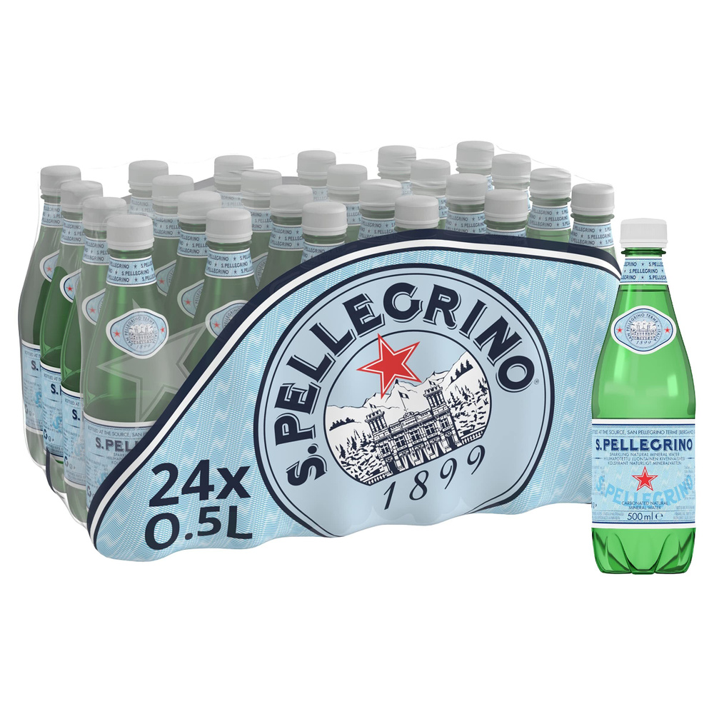 Вода минеральная San Pellegrino (Сан Пеллегрино) 0,5 л х 24 шт. газированная, пэт