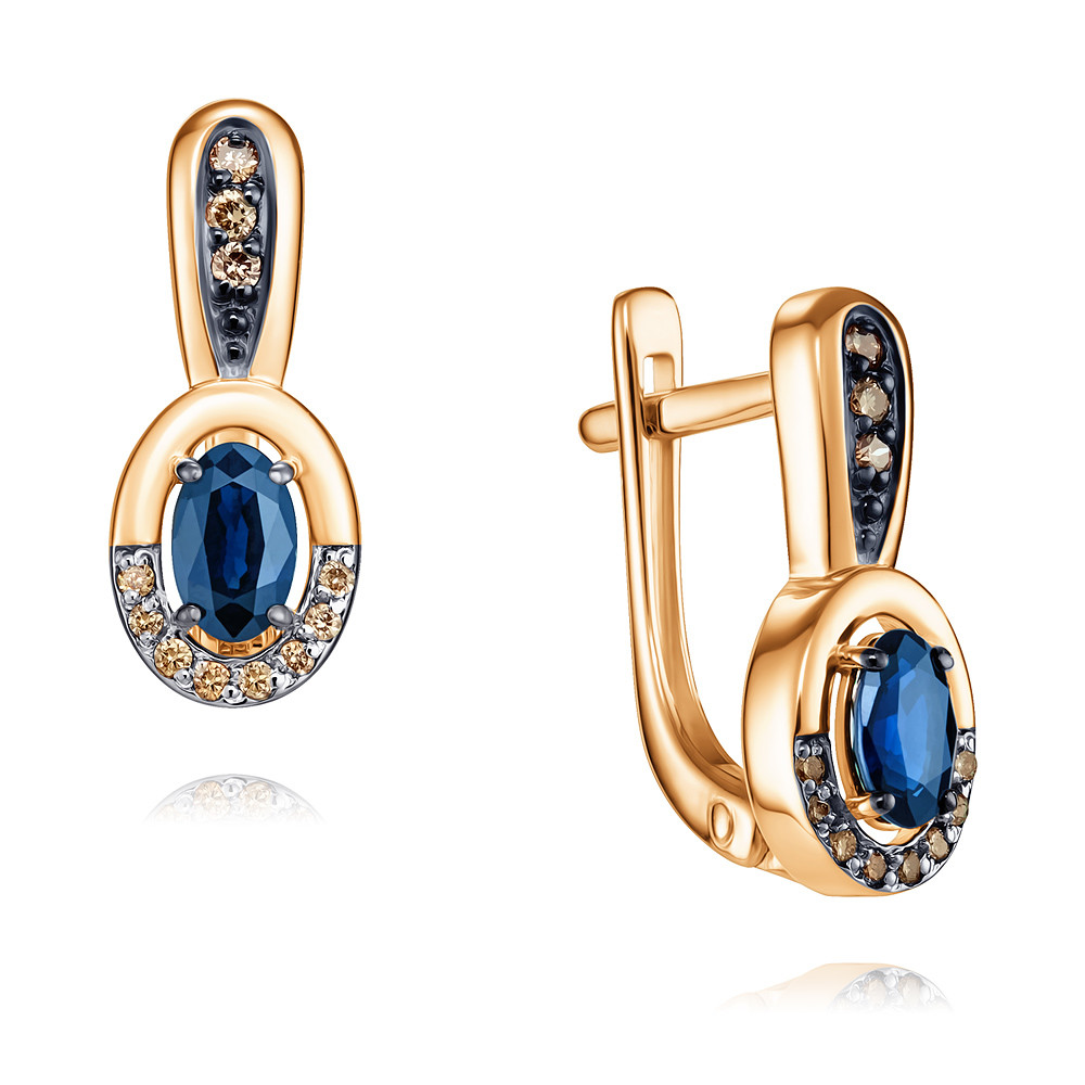 

Серьги из красного золота с бриллиантом/сапфиром ADAMAS 2424357-А500ДЧ-482, 2424357-А500ДЧ-482