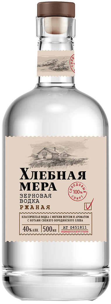 

Водка Хлебная Мера Ржаная, 0.5 л