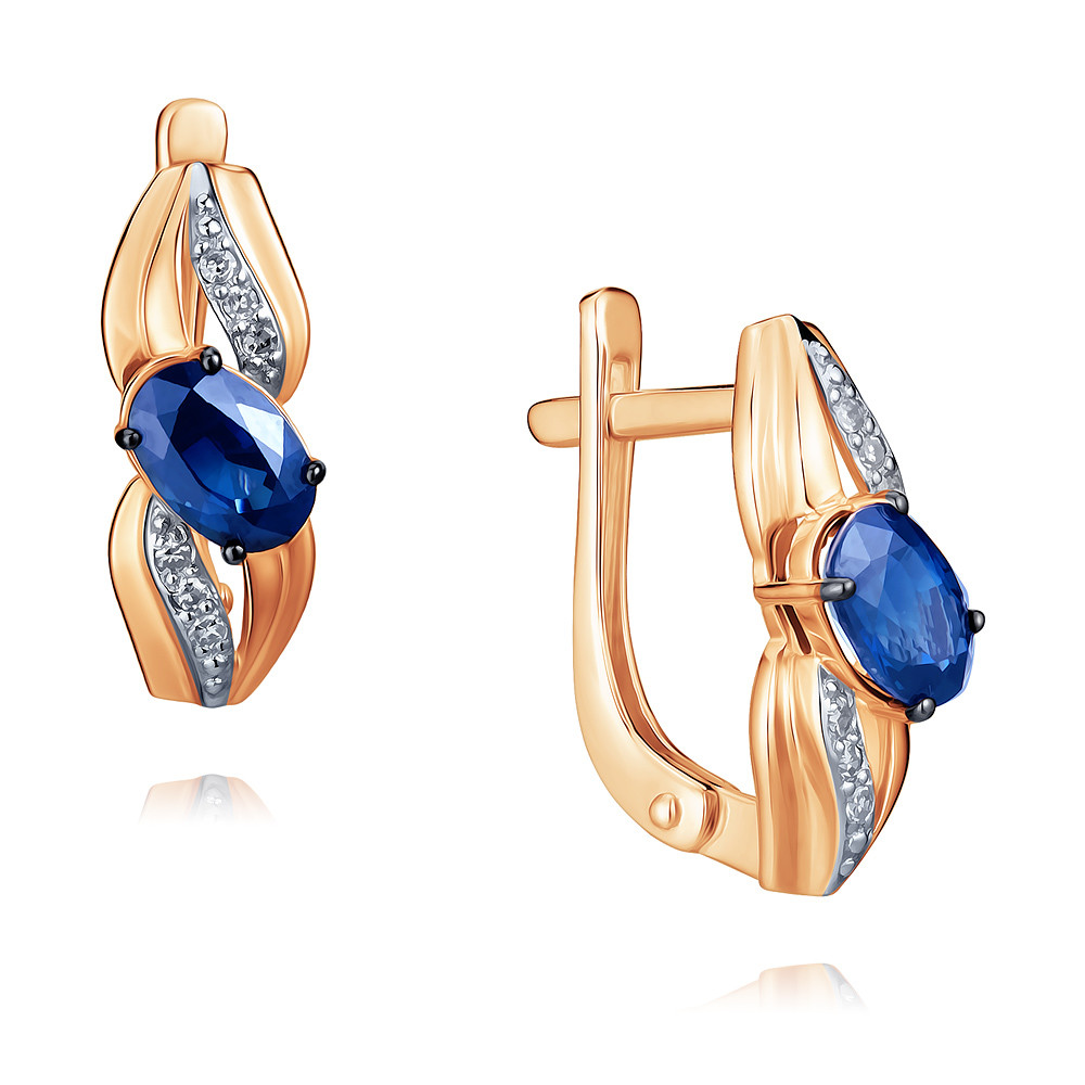 

Серьги из красного золота с бриллиантом/сапфиром ADAMAS 2424307-А500ДЧ-432, 2424307-А500ДЧ-432