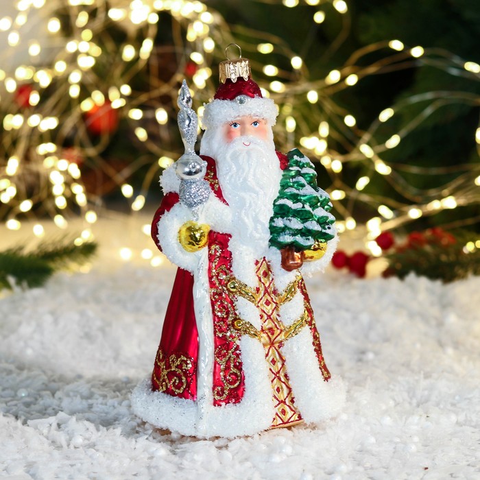 Елочное украшение 'Дед Мороз с посохом' 18,5 см