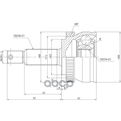 

Шрус Наружный Z87325r Nsii0018401169 Zikmar арт. Z87325R