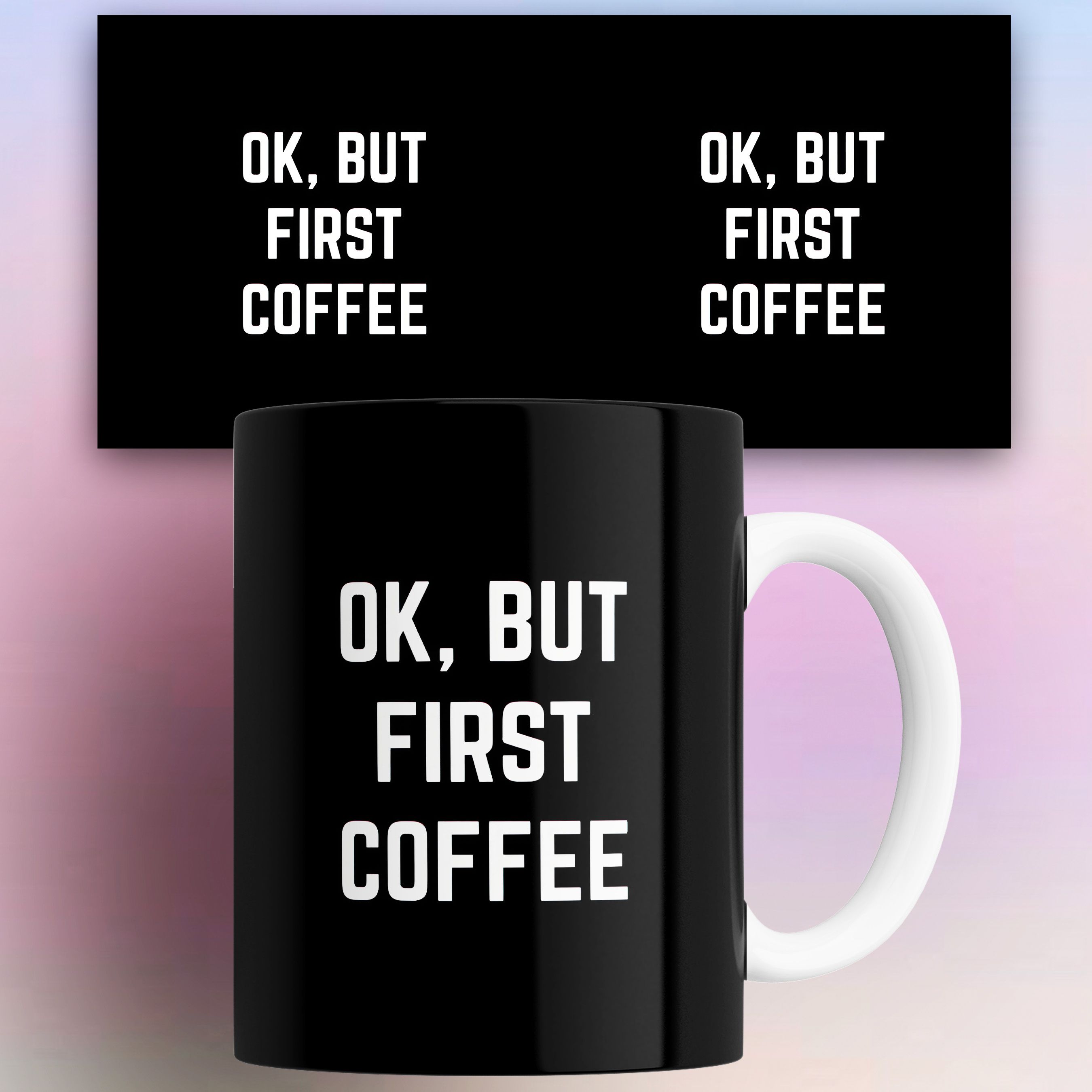 

Кружка с приколом Хорошо но сначала кофе Ok but coffe first 330 мл