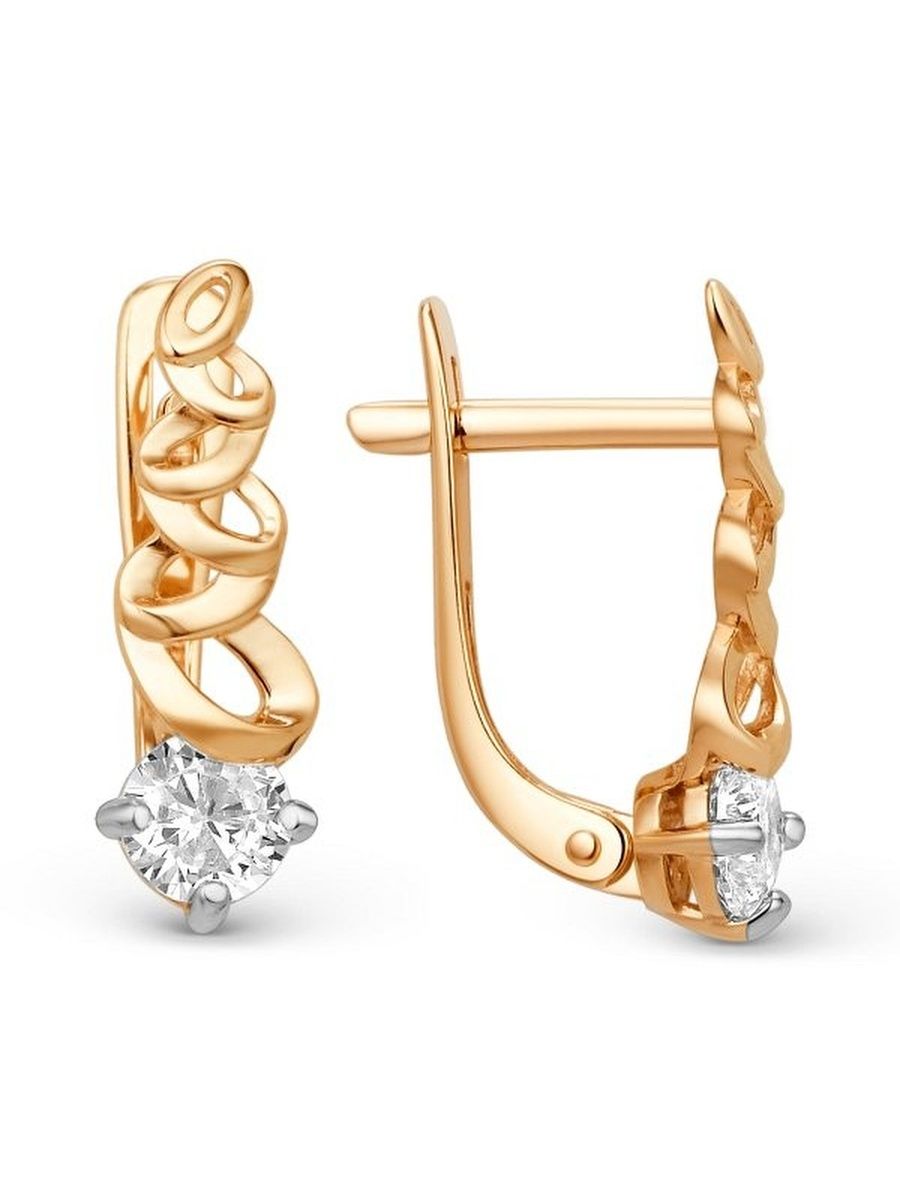 

Серьги из золота TEO MAORI 8014442-1102, фианит, 8014442-1102