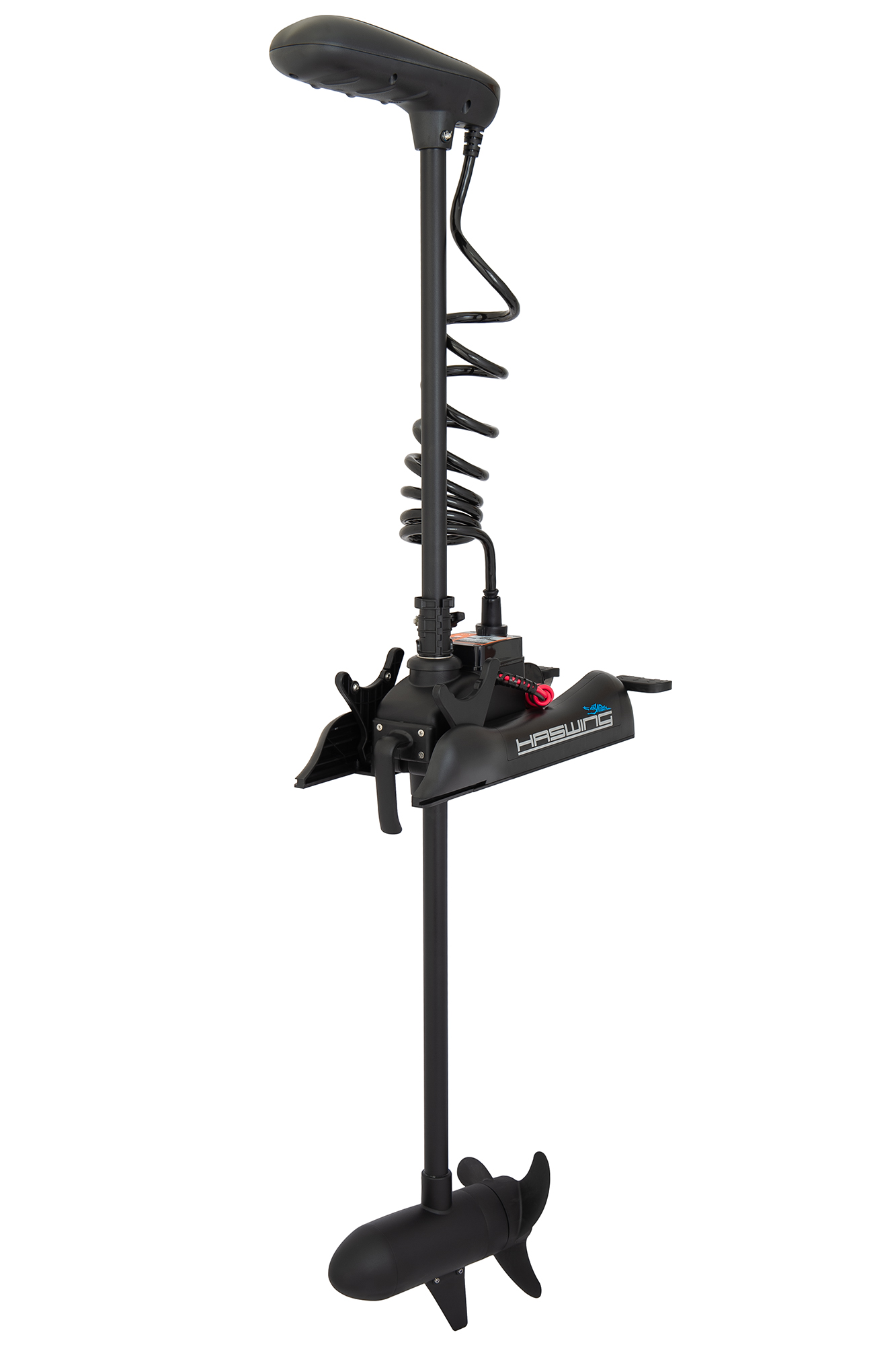 Лодочный электромотор якорь Haswing Cayman B, GPS, 12V, 55Lbs, нога 137 мм, цвет черный