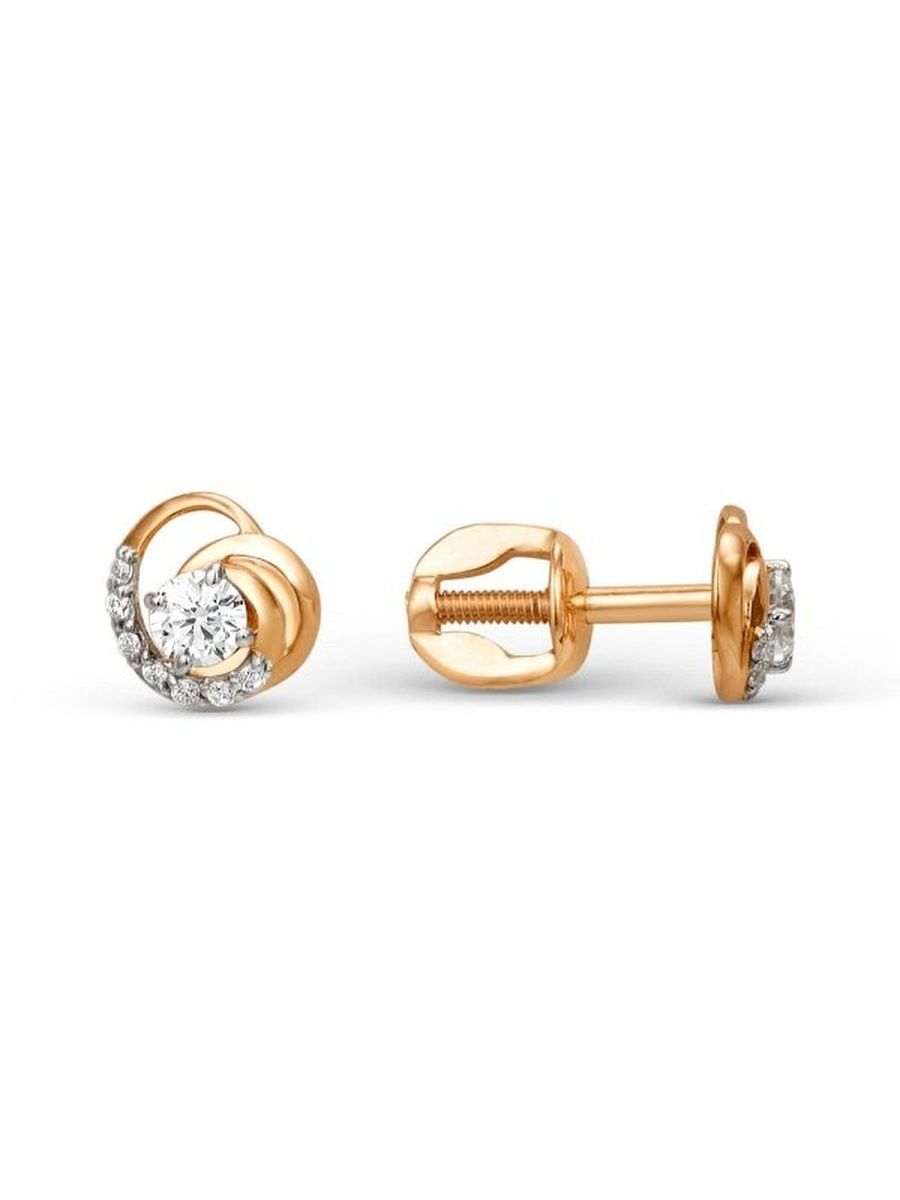

Серьги пусеты из золота TEO MAORI 8003152-1102, фианит, 8003152-1102
