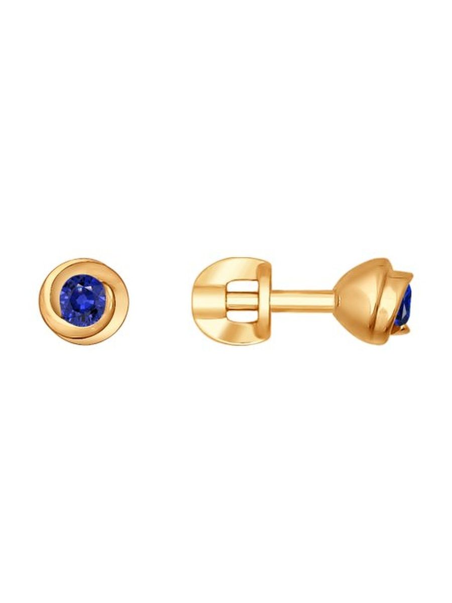 

Серьги пусеты из золота TEO MAORI 82020424, сапфир, 82020424