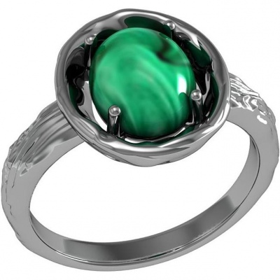 

Кольцо из серебра с малахитом р. 18,5 ПРИВОЛЖСКИЙ ЮВЕЛИР 293639-ML, 293639-ML