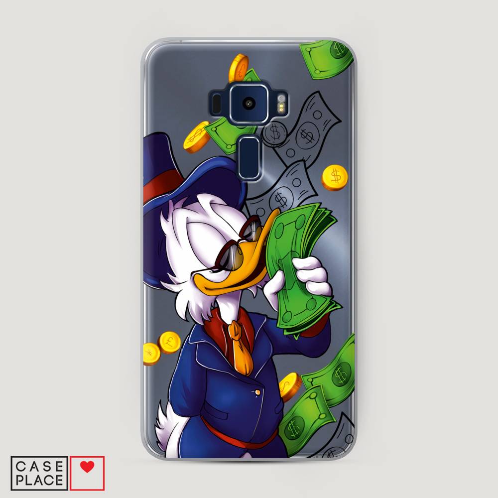 

Чехол на Asus Zenfone 3 ZE552KL "Scrooge McDuck with Money", Синий;зеленый;белый, 41250-6