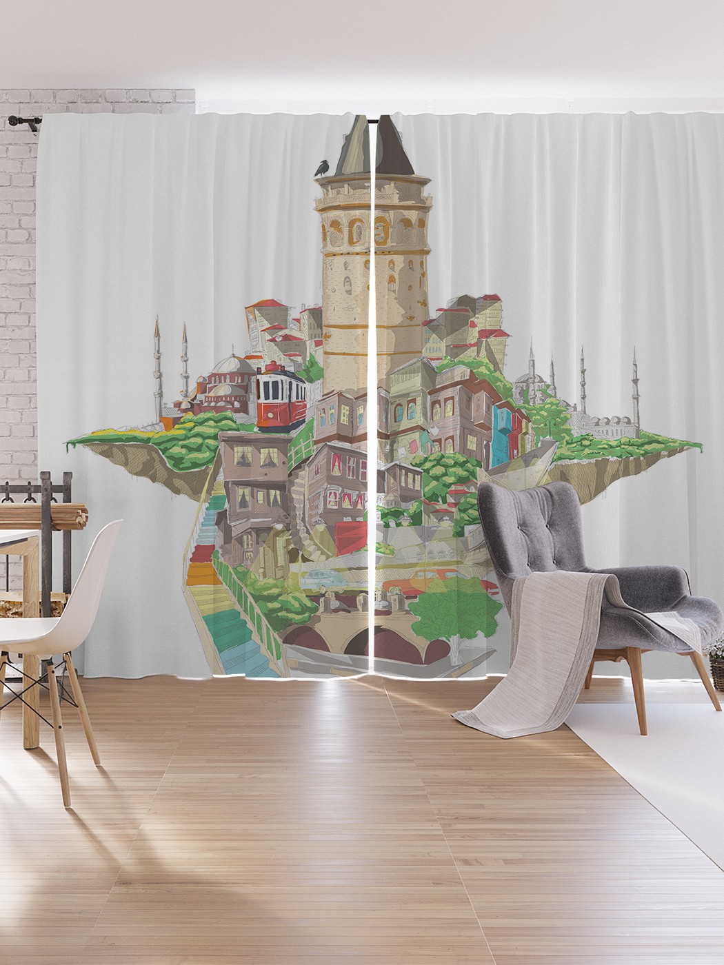 

Шторы под лён JoyArty "Визитка Стамбула", серия Oxford DeLux, 340х265 см, Визитка Стамбула