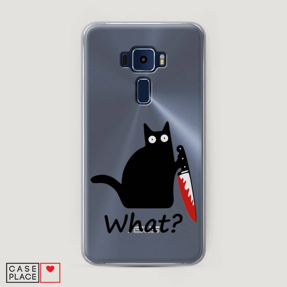 

Чехол на Asus Zenfone 3 ZE552KL "Котик с ножом", Черный;красный, 41250-6