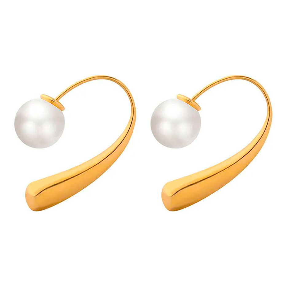 

Серьги двухсторонние из латуни Nouvelle mode ES0818-G, жемчуг искусственный, ES0818-G