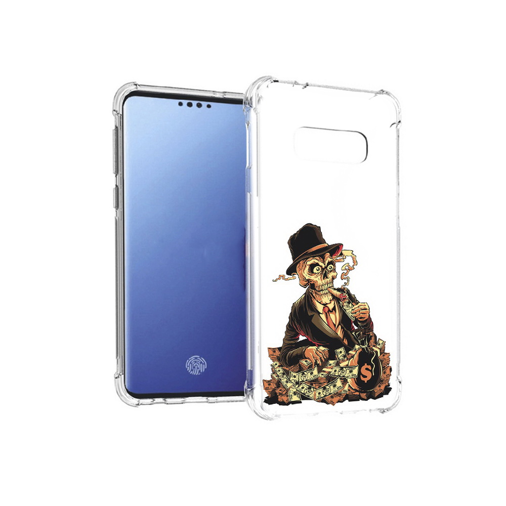 

Чехол MyPads Tocco для Samsung Galaxy S10E нарисованный череп с сигаретой, Прозрачный, Tocco