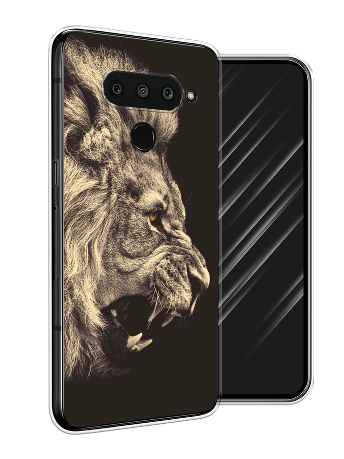 

Чехол Awog на LG V50 ThinQ "Львиный рык 2", Бежевый;черный, 83850-1