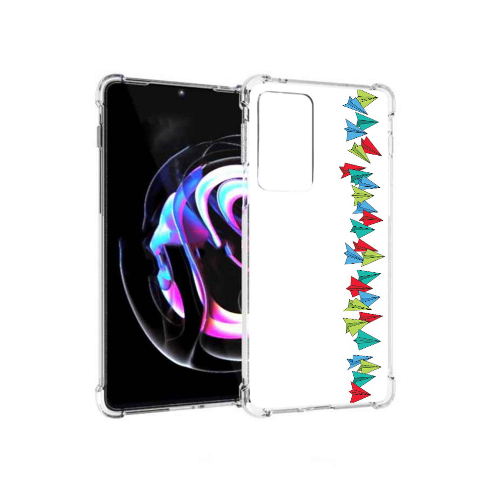 

Чехол MyPads Tocco для Motorola Moto Edge 20 Pro самолетики из листочков, Прозрачный, Tocco