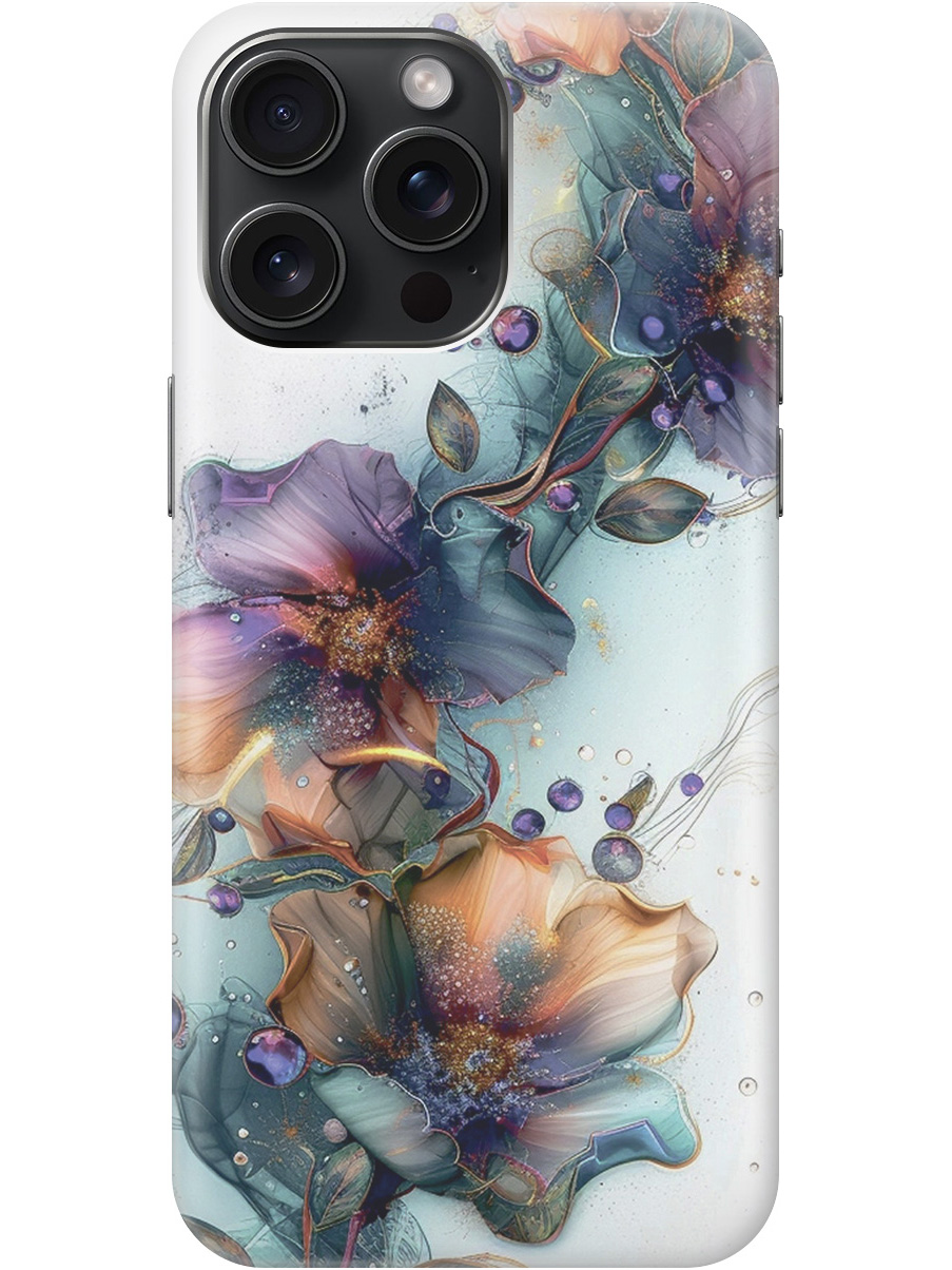 

Силиконовый чехол на Apple iPhone 15 Pro Max с принтом "Мистические цветы", Прозрачный;белый;зеленый, 775148110