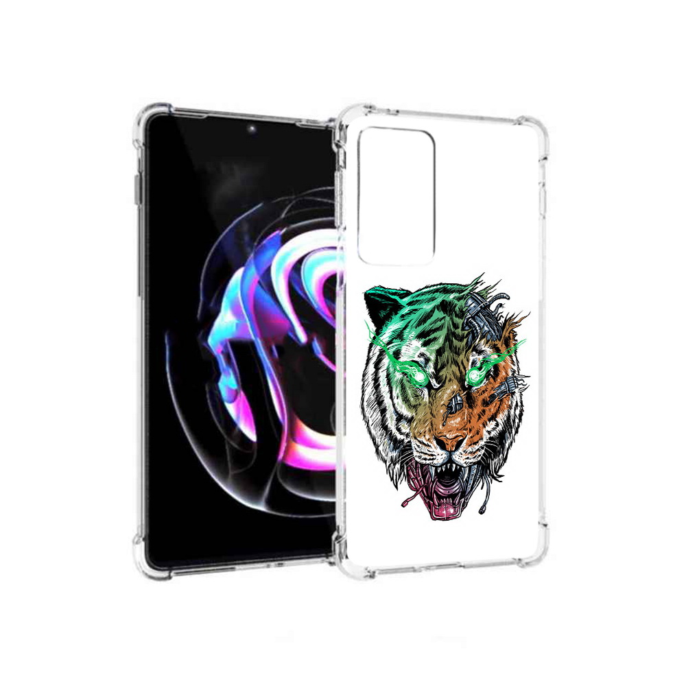 

Чехол MyPads Tocco для Motorola Moto Edge 20 Pro робо-тигр (PT227063.364.584), Прозрачный, Tocco