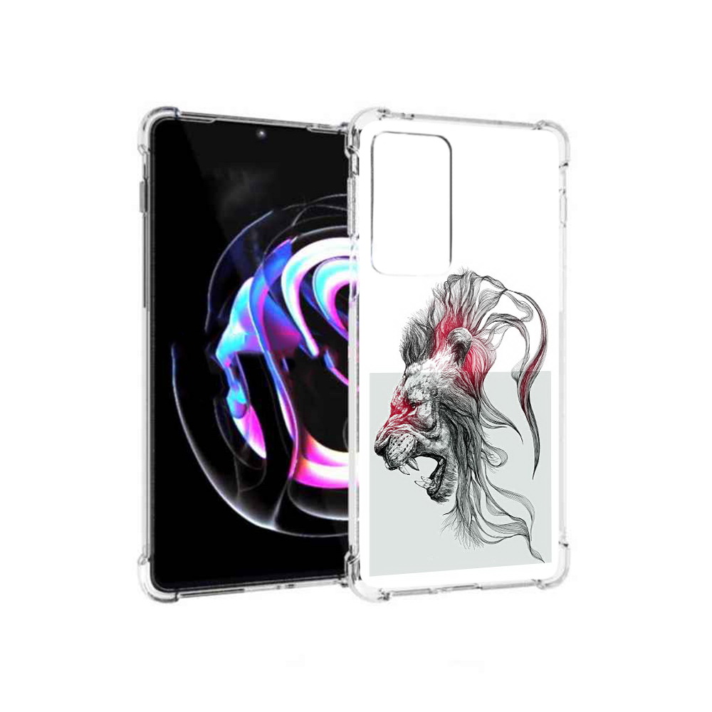 

Чехол MyPads Tocco для Motorola Moto Edge 20 Pro разъяренный лев (PT227063.364.576), Прозрачный, Tocco