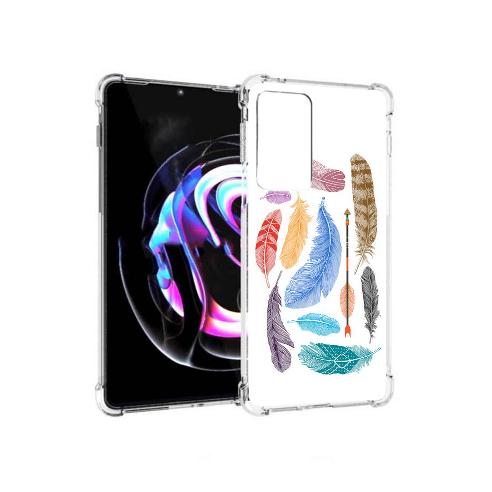 

Чехол MyPads Tocco для Motorola Moto Edge 20 Pro разноцветные перья (PT227063.364.572), Прозрачный, Tocco