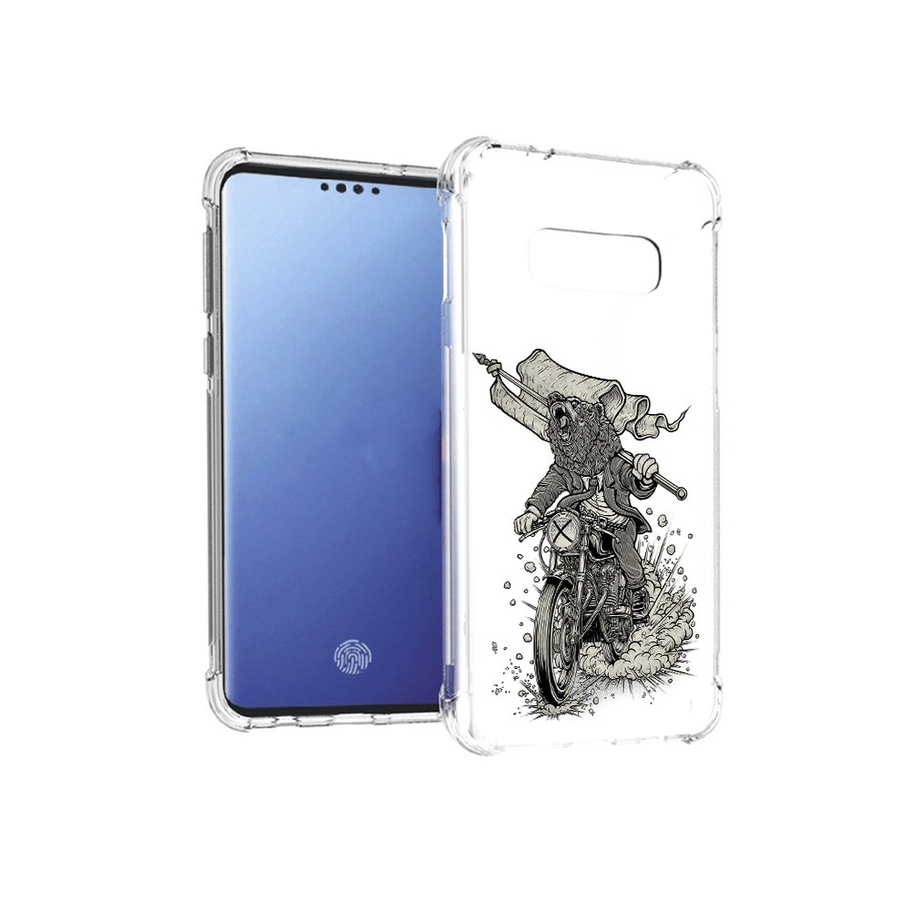 

Чехол MyPads Tocco для Samsung Galaxy S10E медведь на мотоцикле (PT145748.492.467), Прозрачный, Tocco