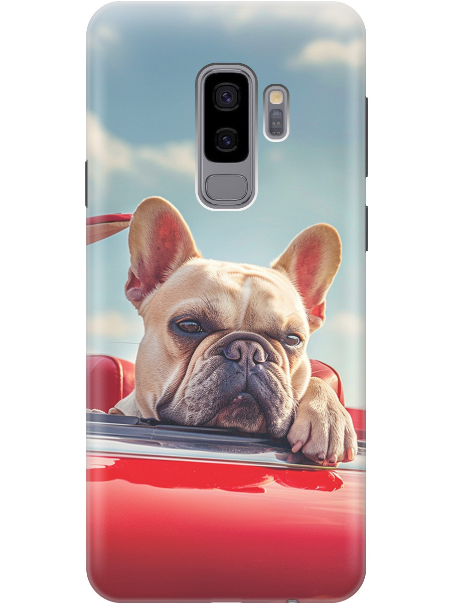 

Силиконовый чехол на Samsung Galaxy S9+ с принтом "Бульдог в кабриолете", Прозрачный;бежевый;голубой;красный, 717439312