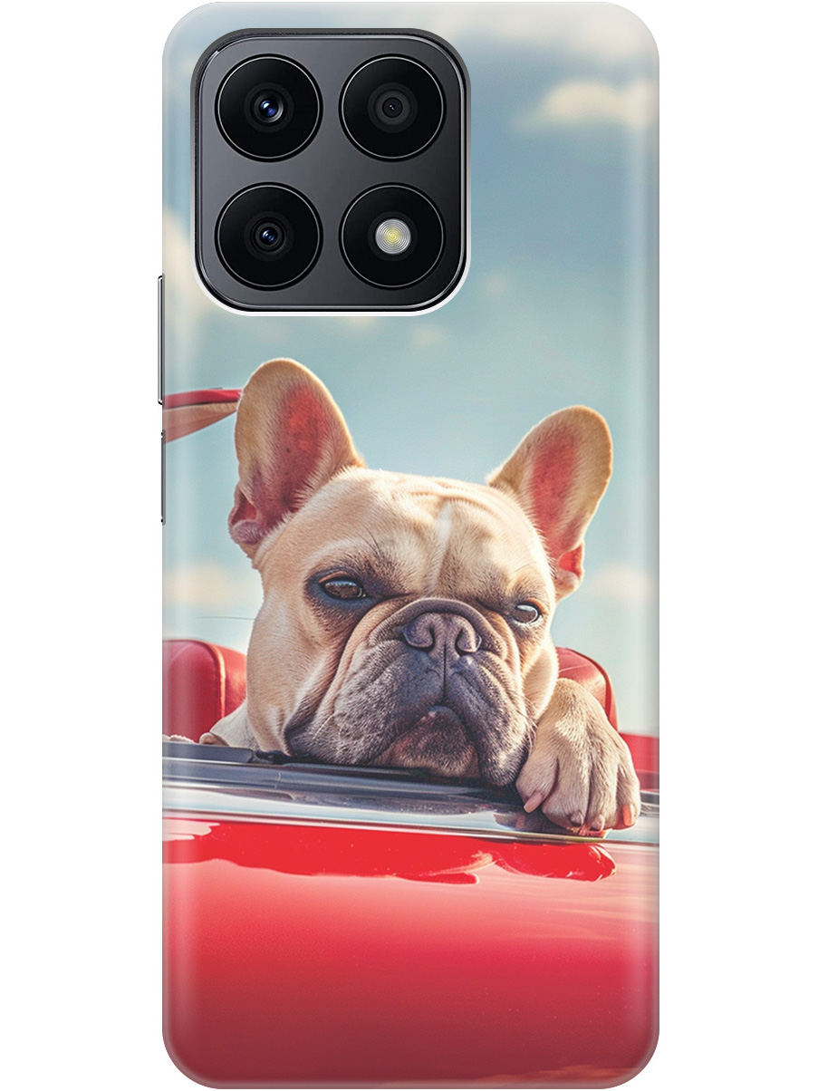

Силиконовый чехол на Honor X8a с принтом "Бульдог в кабриолете", Прозрачный;бежевый;голубой;красный, 768741612