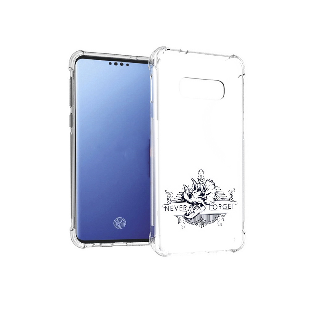 

Чехол MyPads Tocco для Samsung Galaxy S10E логотип носорога никогда не забуду, Прозрачный, Tocco