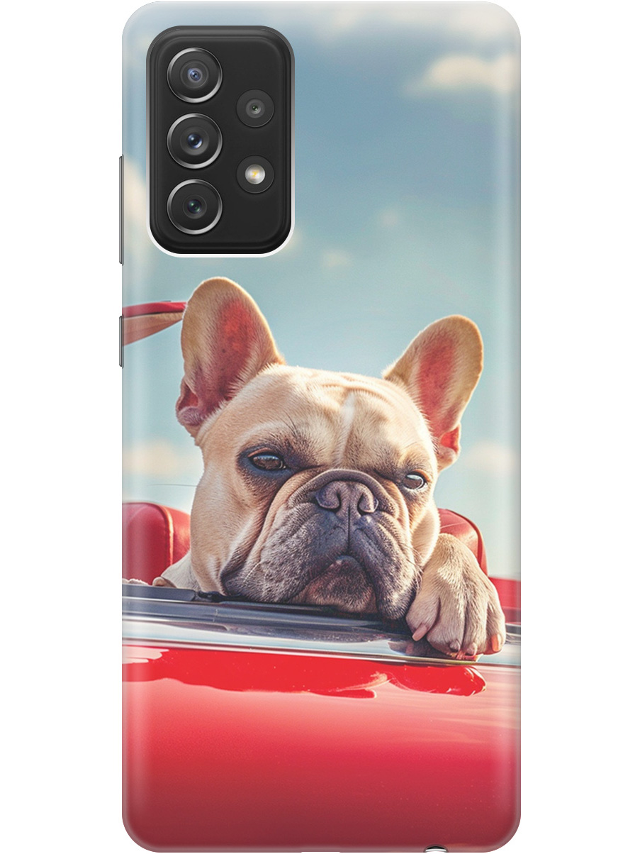 

Силиконовый чехол на Samsung Galaxy A72 с принтом "Бульдог в кабриолете", Прозрачный;бежевый;голубой;красный, 724990212